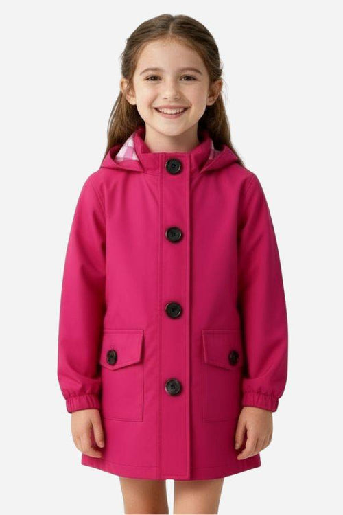 Junior Water Resistant Oversized Hooded Windbreaker Rain Jacket
