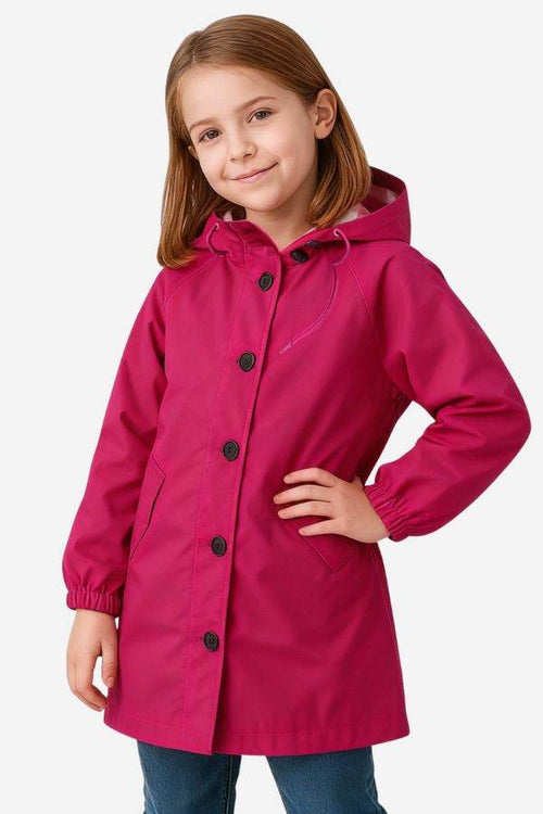 Junior Water Resistant Oversized Hooded Windbreaker Rain Jacket