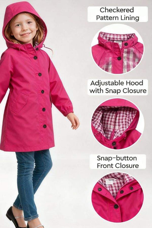 Junior Water Resistant Oversized Hooded Windbreaker Rain Jacket