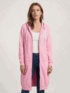 Oversized long zip sweatshirt hoodie with fleece lining and large front pockets