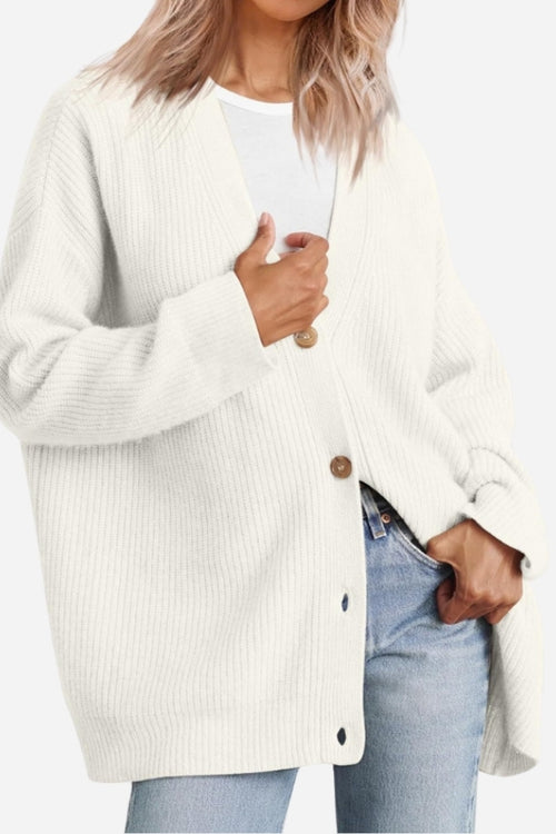 Relaxed Fit Oversized Button Down Knitwear Cardigan