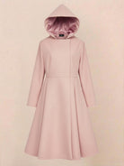 Women’s water-repellent A-line hooded raincoat with belt and insulated lining