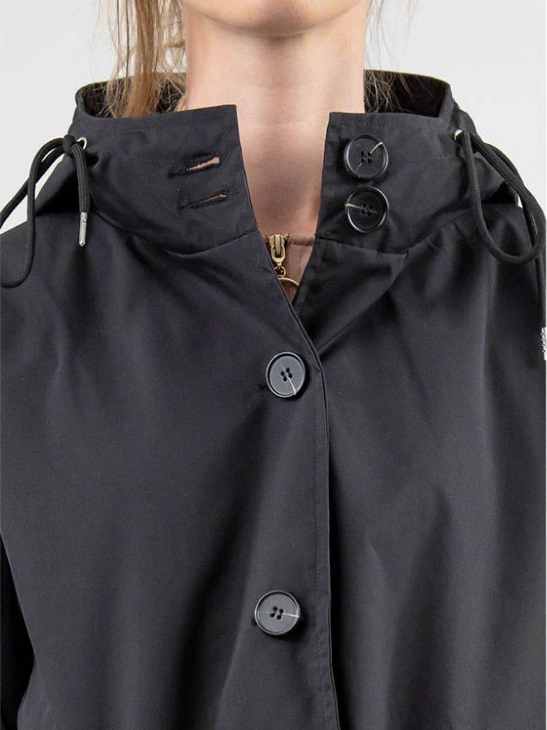 Water-resistant oversized hooded windbreaker rain jacket for outdoor activities