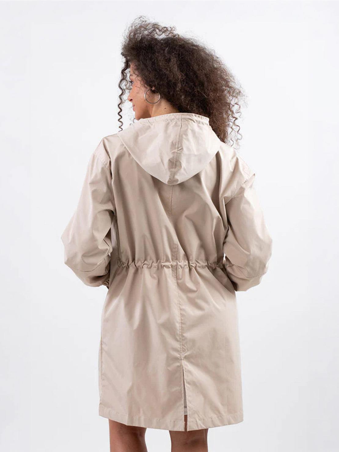 Water-Resistant Oversized Windbreaker rain jacket with hood and multiple pockets for outdoor activities