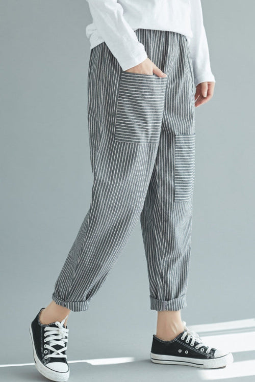 High Waist Striped Chic Comfort Pants