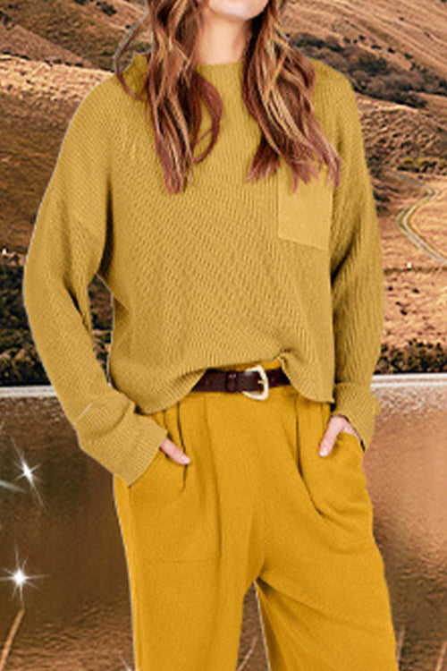 European Minimalism: Relaxed Sweater Top And Trouser Set